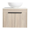 24" vessel sink vanity front view with round bowl ceramic basin | Ace Decor