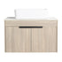 30" vessel sink vanity 30 inch front view with wall-mounted oak cabinet and square vessel sink | Ace Decor