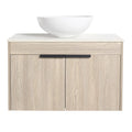 30" Modern Floating Bathroom Vanity with Ceramic Basin & Soft Close Door - White Oak Wall-Mounted Design color: White Oak