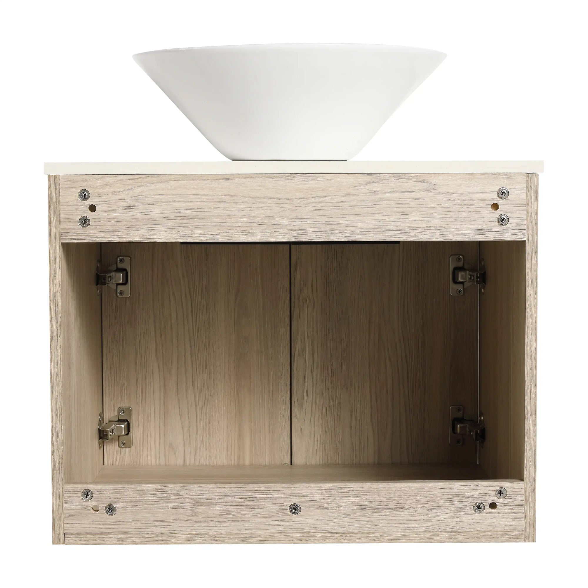 Oakline Vessel Series 24" Bathroom Wall-Mounted Vanity with Slim Tapered Vessel Sink