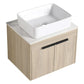 24" Modern Floating Bathroom Vanity with Ceramic Sink - Wall-Mounted White Oak Cabinet with Soft Close Doors color: White Oak