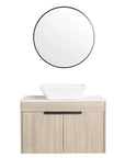 Oakline Vessel Series 30" Bathroom Wall-Mounted Vanity with Tapered Round Vessel Sink
