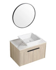 Oakline Vessel Series 30" Bathroom Wall-Mounted Vanity with Tapered Round Vessel Sink