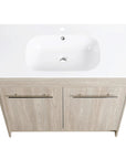 Modern Gel Sink Vanity with Metal Handles, Soft-Close Hinges, and Ample Storage Space color: White Oak