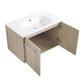 Modern Gel Sink Vanity with Metal Handles, Soft-Close Hinges, and Ample Storage Space color: White Oak