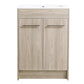 Modern Gel Sink Vanity with Metal Handles, Soft-Close Hinges, and Ample Storage Space color: White Oak