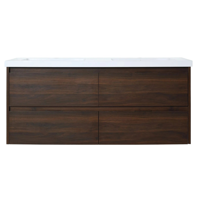 48” Wall-Mounted Double Sink Vanity – 4 Soft-Close Drawers, Modern Design, Easy Storage