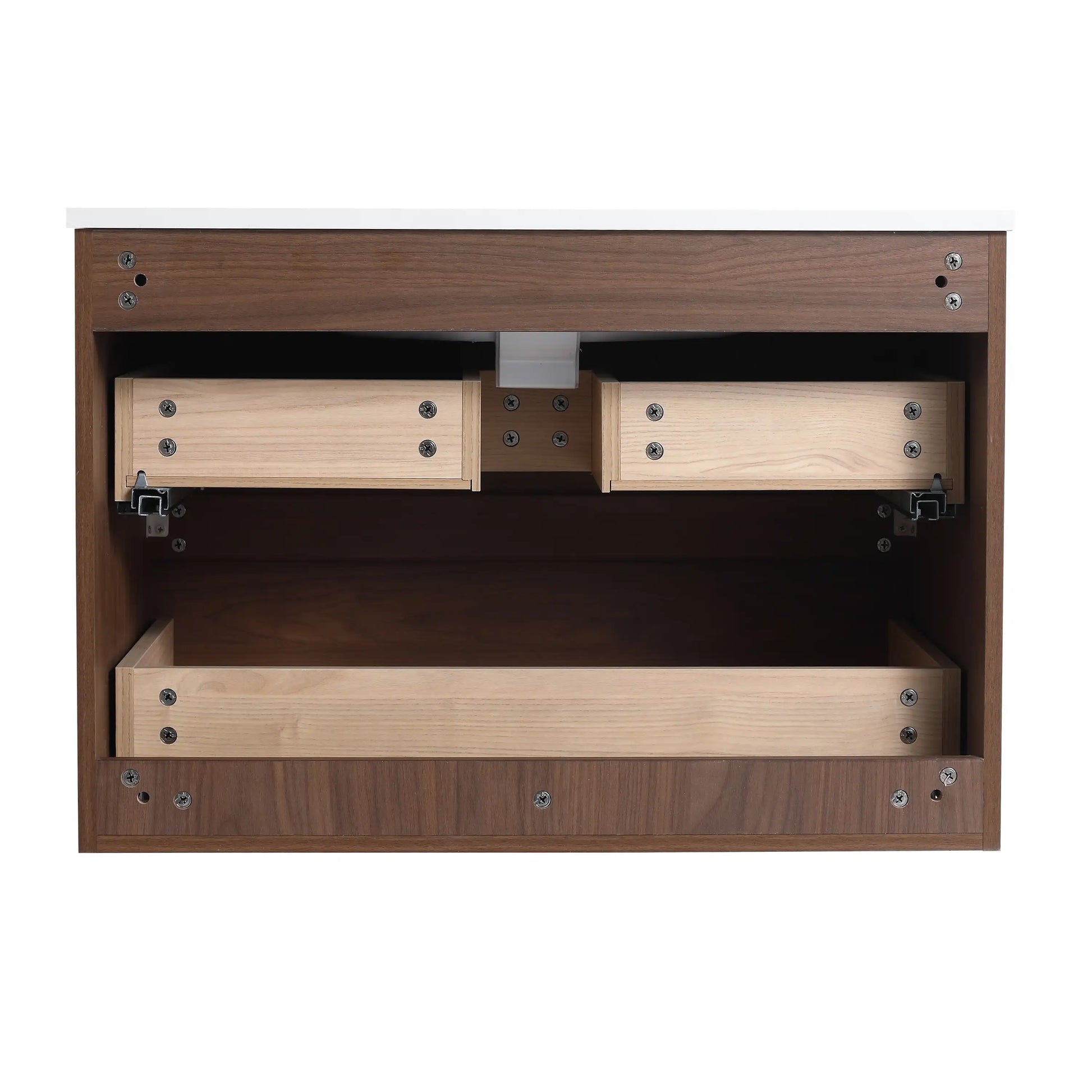 30" Bathroom Vanity with Gel Basin Top and Soft-Close Drawer color: Brown Oak