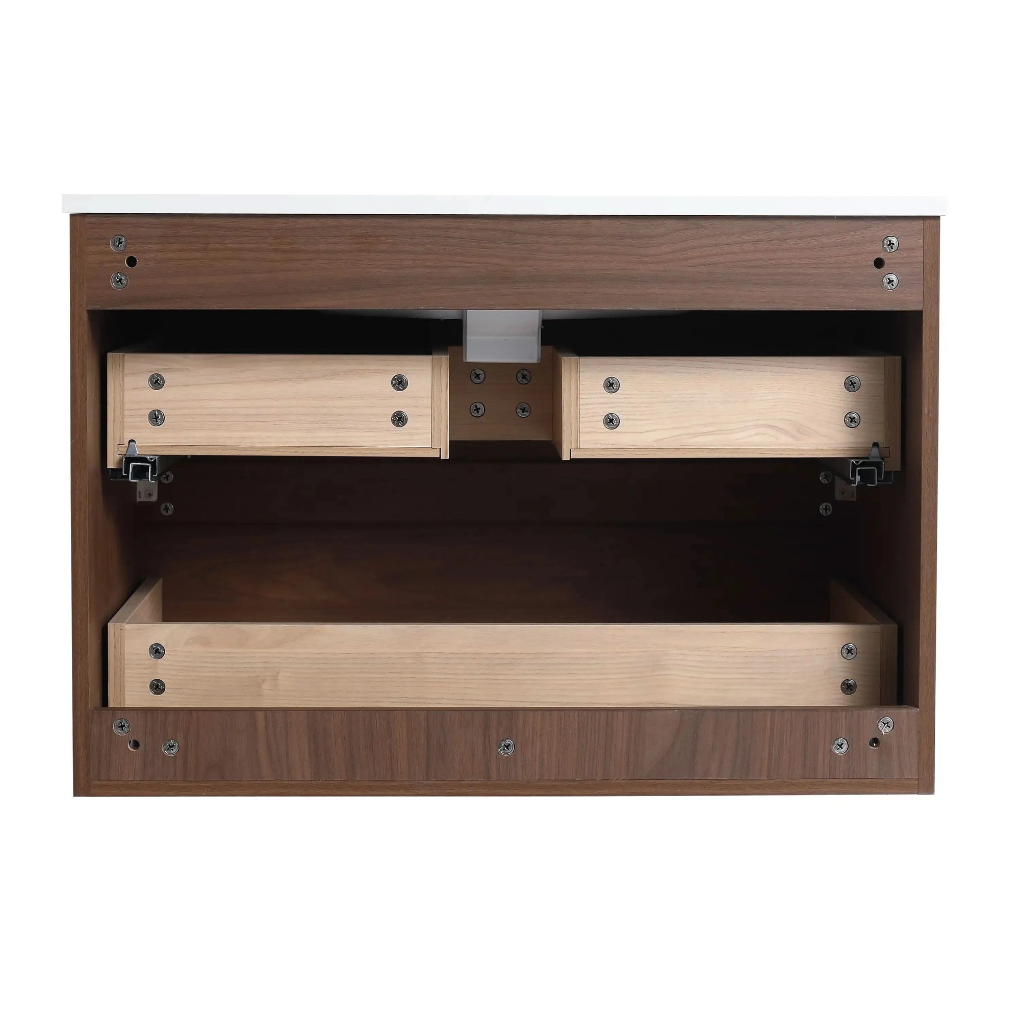 30" Bathroom Vanity with Gel Basin Top and Soft-Close Drawer color: Brown Oak