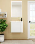 22 inch small white bathroom vanity wall-mounted in modern bathroom setting | Ace Decor