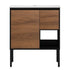 30" brown bathroom vanities with cabinet door and open shelf design | Ace Decor