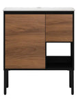 30" brown bathroom vanities with cabinet door and open shelf design | Ace Decor
