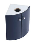 12.8" navy blue corner vanities for bathrooms top view with pre-drilled sink opening | Ace Decor