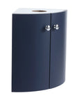 12.8" navy blue corner vanities for bathrooms wall-mounted cabinet front view | Ace Decor