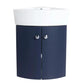 Corner Bathroom Sink Vanity Set - Wall-Mounted Cabinet for Small Spaces color: Navy Blue