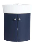 Corner Bathroom Sink Vanity Set - Wall-Mounted Cabinet for Small Spaces color: Navy Blue