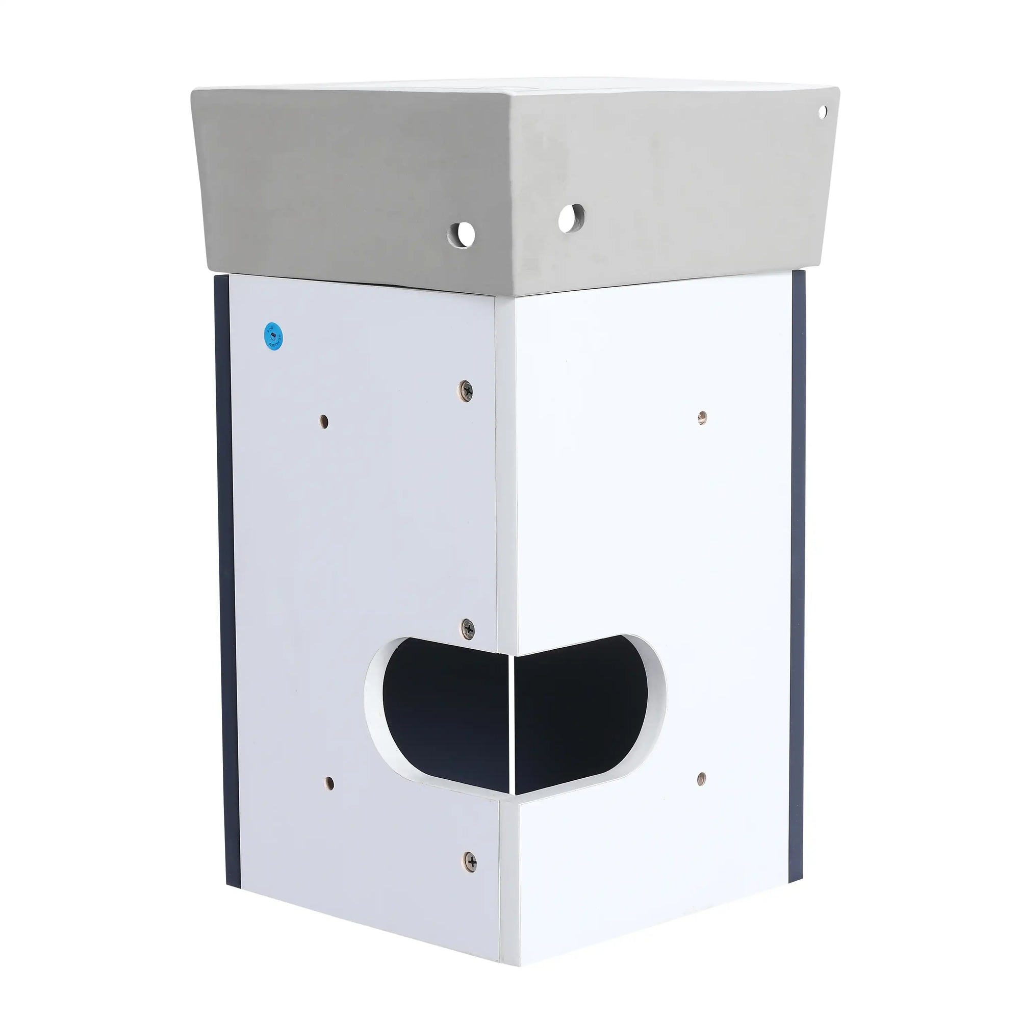 12.8" corner vanities for bathrooms rear view showing plumbing access cut-out | Ace Decor