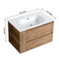 Wall-Mounted Bathroom Vanity with Gel Sink & Soft Close Drawers color: Imitative Oak