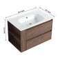 Wall-Mounted Bathroom Vanity with Gel Sink & Soft Close Drawers color: Brown Oak