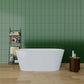 Modern Acrylic Freestanding Soaking Tub with Chrome Overflow and Drain color: Glossy white