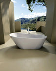 Luxurious Freestanding Acrylic Bathtub - Modern Design, Ultimate Comfort, and Efficient Drainage color: White