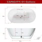 Elegant Freestanding Gloss White Bathtub with Overflow Control color: White