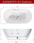 Elegant Freestanding Gloss White Bathtub with Overflow Control color: White