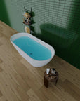 Elegant Freestanding Gloss White Bathtub with Overflow Control color: White