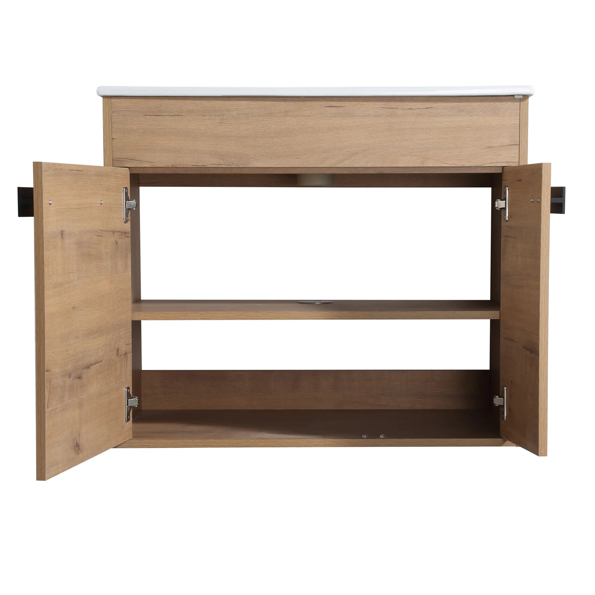 30" freestanding single bathroom vanity with sink showing spacious interior storage and soft-close cabinet doors | Ace Decor