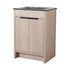 Freestanding 24 inch bathroom vanity with black integrated sink, front view, 24" | Ace Decor