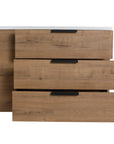 30" oak bathroom vanity with three drawers, front view wall-mounted design | Ace Decor