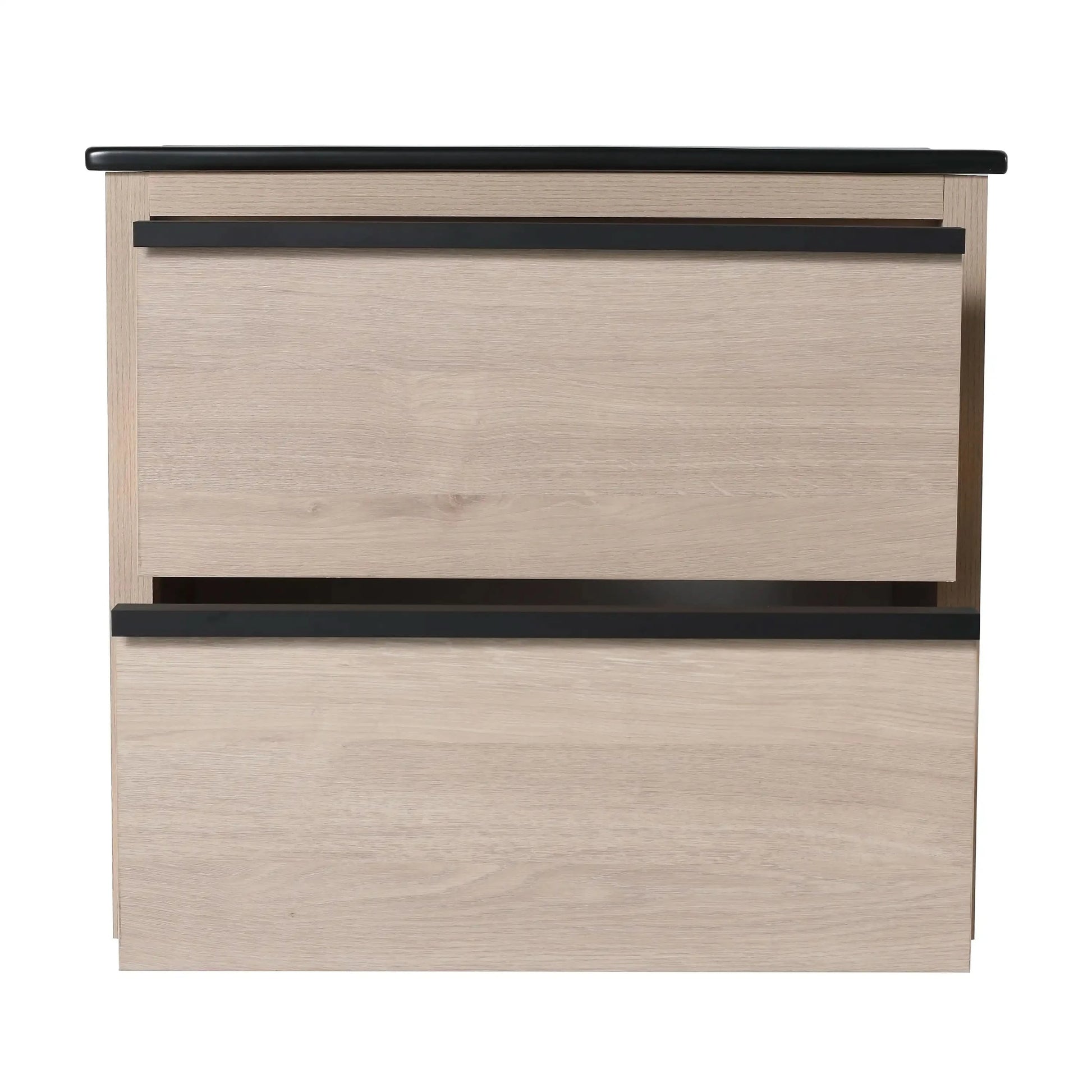 24" Bathroom Vanity with 2 Soft-Close Drawers color: Plain Light Oak