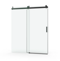 60‘’ x 76'' Black Semi-Frameless Soft Close Shower Doors - 8mm Tempered Glass
