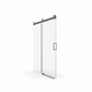 Sliding Shower Door Frameless with Soft-Close color:Matte Black