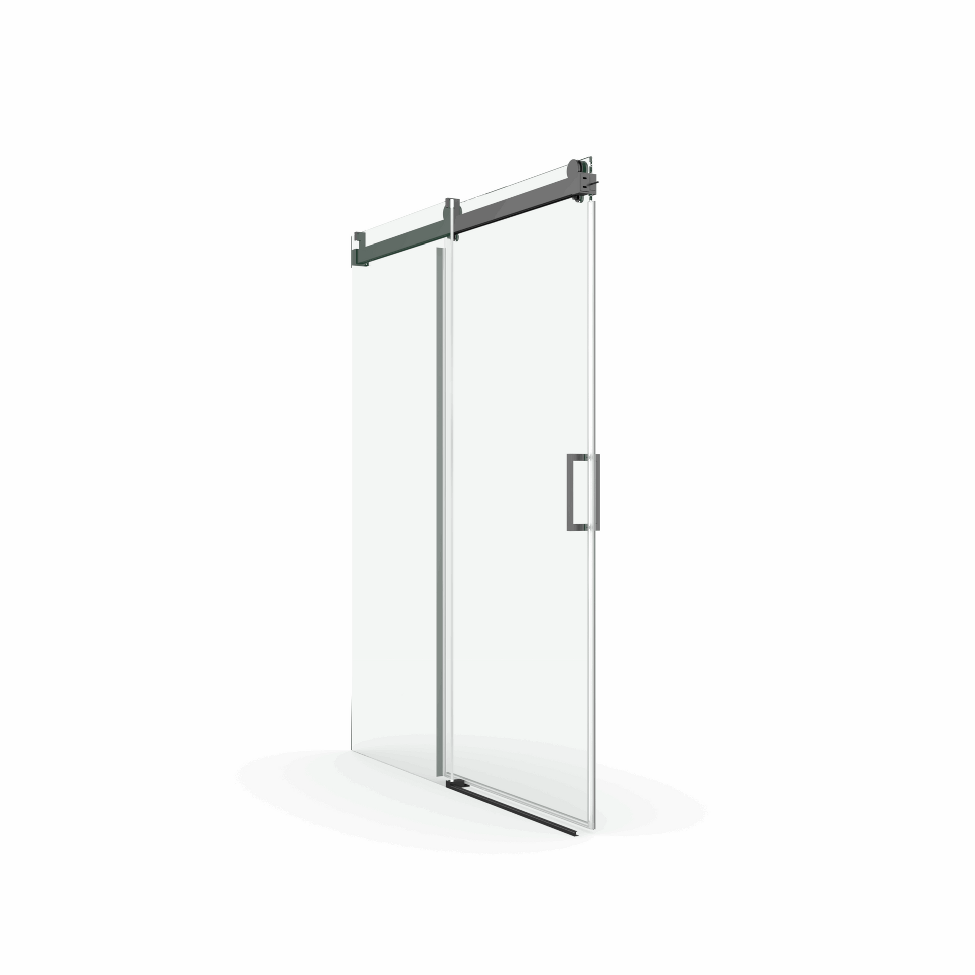Sliding Shower Door Frameless with Soft-Close color:Matte Black