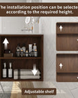30" bathroom vanities brown floating vanity with adjustable side shelf storage | Ace Decor