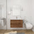 Wall-Mounted Bathroom Vanity with Gel Sink & Soft Close Drawers color: Brown Oak