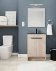 Freestanding Bathroom Vanity with Sink & 2 Soft-Close Doors color: Plain Light Oak