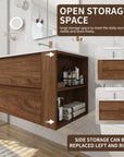 30" bathroom vanities brown wall-mounted vanity with open side storage design | Ace Decor