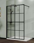 Shower Door Framed Walk-in Matte Black 16-Divided size:46*72