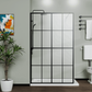 Shower Door Framed Walk-in Matte Black 16-Divided size:46*72