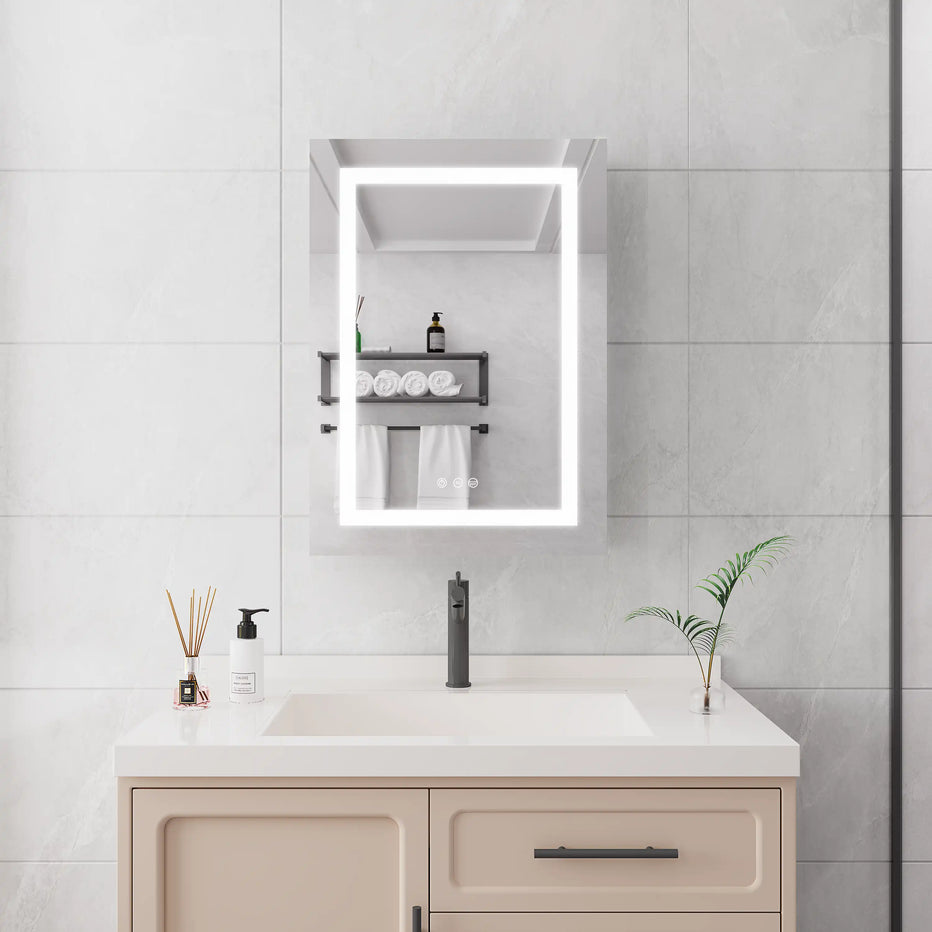 20x28 Smart LED Medicine Cabinet with Mirror Door
