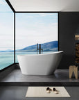 Luxurious Freestanding Acrylic Bathtub - Modern Design, Ultimate Comfort, and Efficient Drainage color: White