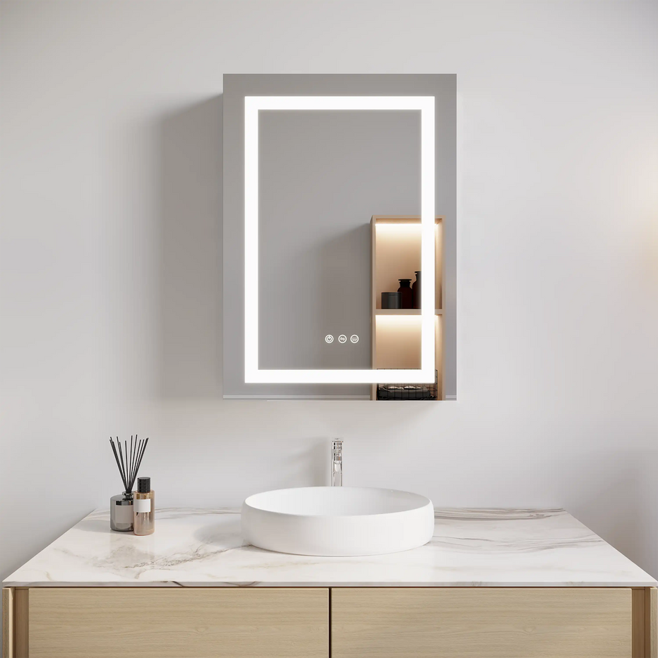 26 LED Light Mirror Bathroom Cabinet - Anti-Fog, Dimmable, Dual-Sided