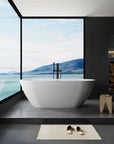 Elegant Freestanding Gloss White Bathtub with Overflow Control color: White