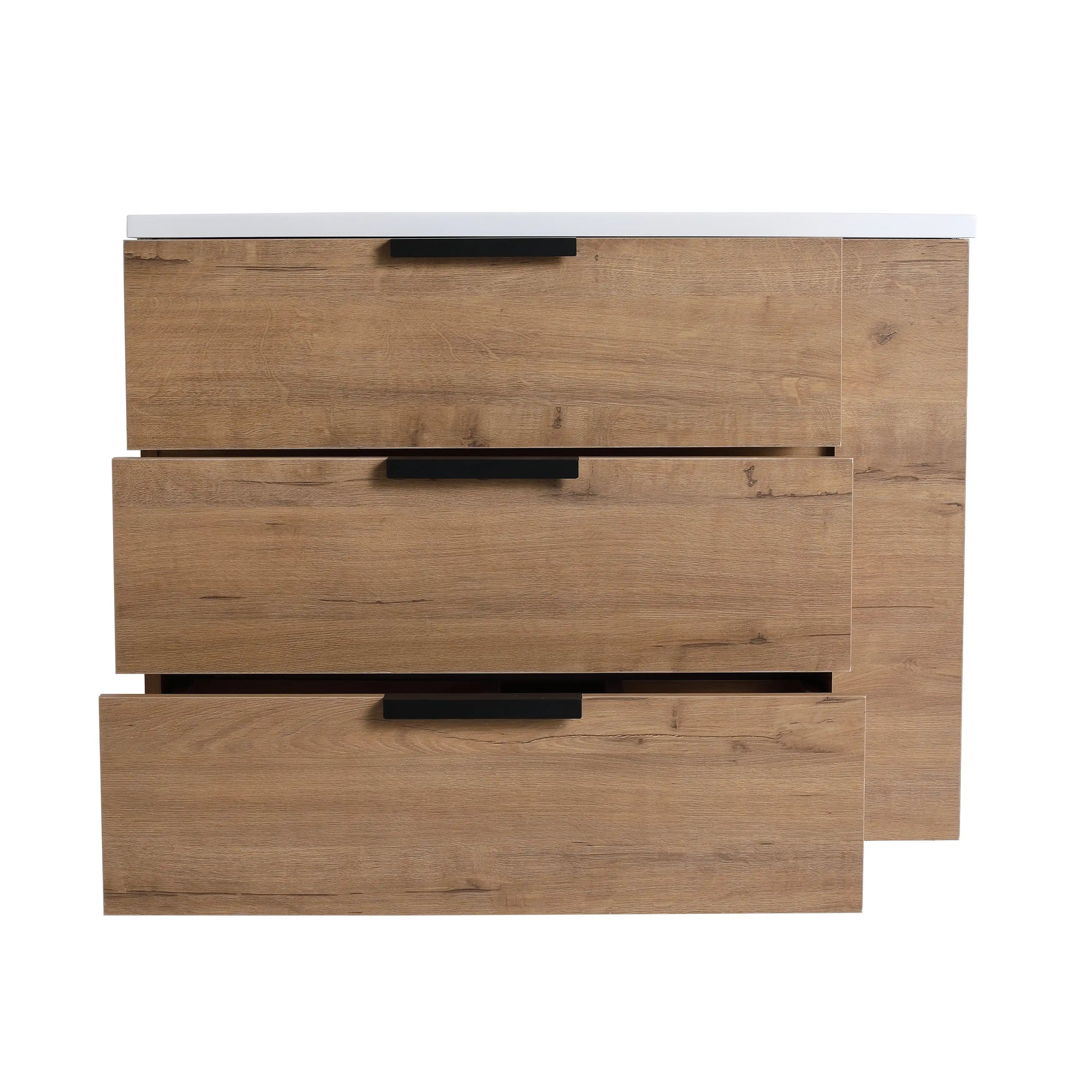 30" small bathroom vanity with drawers showing clean front view and modern wall-mounted design | Ace Decor