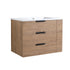 30" small bathroom vanity with drawers featuring natural oak finish and integrated resin sink | Ace Decor