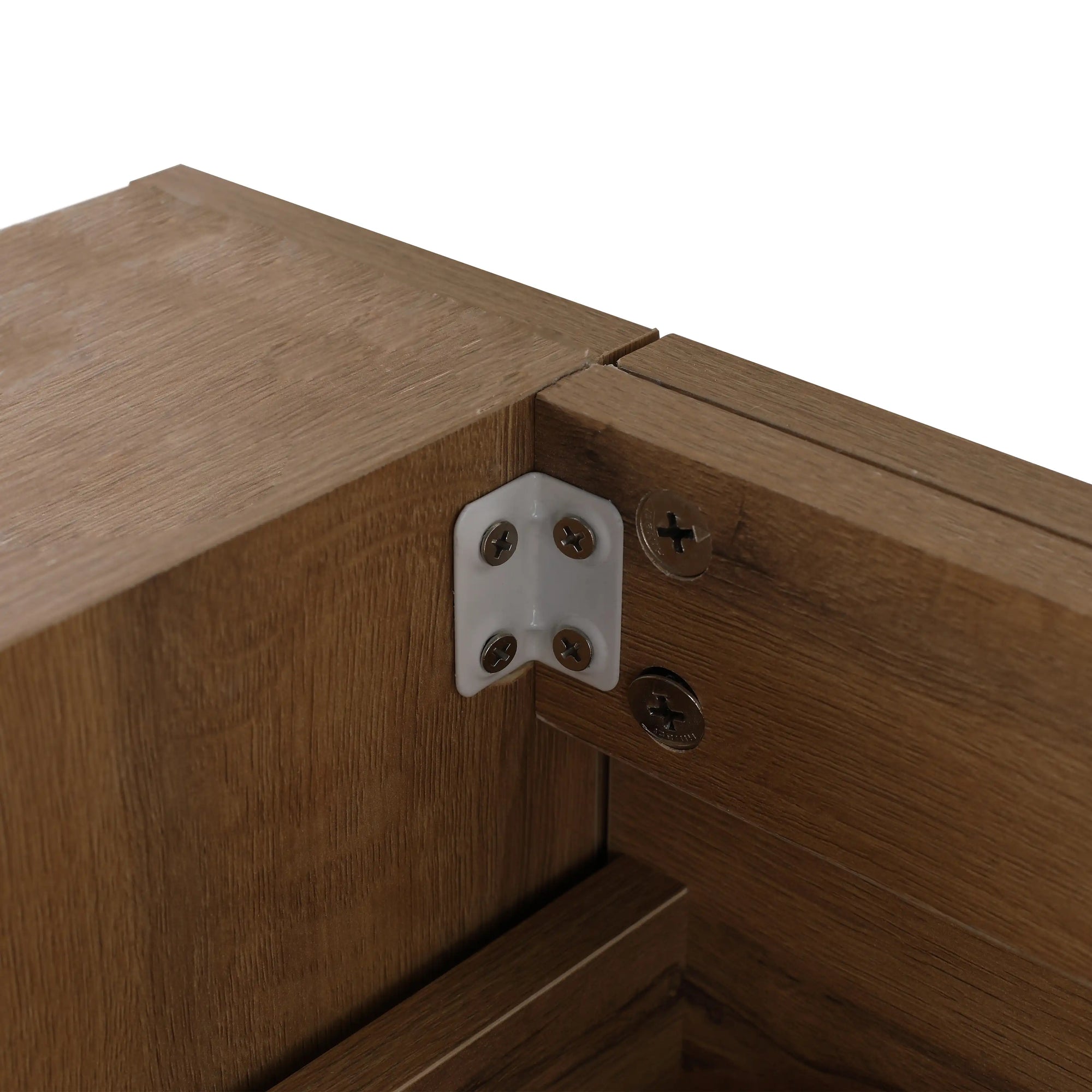 30" small bathroom vanity with drawers showing reinforced corner joints for added stability | Ace Decor