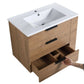 30" Wall-Mounted Bathroom Vanity with Sink, Soft-Close Drawer & Side Shelf color: Imitative Oak