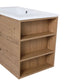 30" Wall-Mounted Bathroom Vanity with Sink, Soft-Close Drawer & Side Shelf color: Imitative Oak